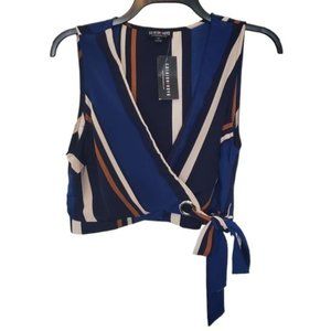 3/$15 Fashion Nova Striped Wrap Crop Top Size Medium